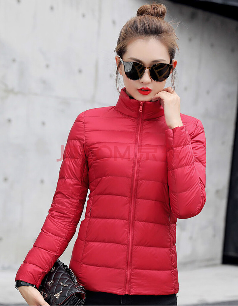 2020冬季新款轻薄款羽绒服女士短款立领大码修身保暖轻便外套 红色