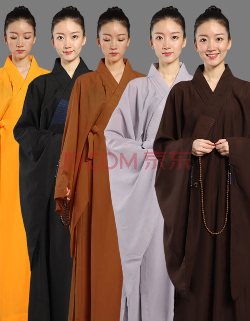 佛教佛堂法会高档台湾麻纱僧服海青居士服女男款咖啡黑色僧衣海清