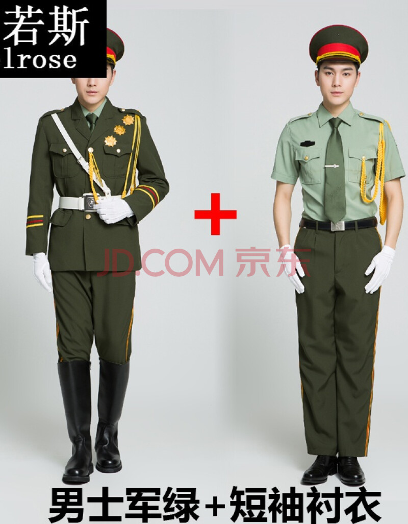 礼服三大仪表仗队服装学生升旗手班大合唱成人表演学校乐队管服 军绿