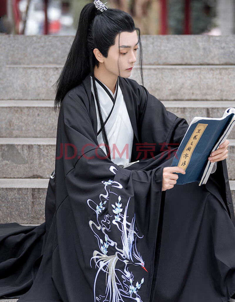 男生汉服青少年学生古装黑色霸气侠客武侠仙气飘逸清秀套装 黑色全套