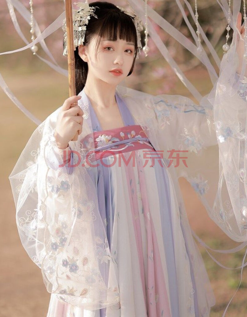 汉服 女成人汉服女 学生【樱洛】茗月萱齐胸襦裙套装汉服女刺绣春夏秋
