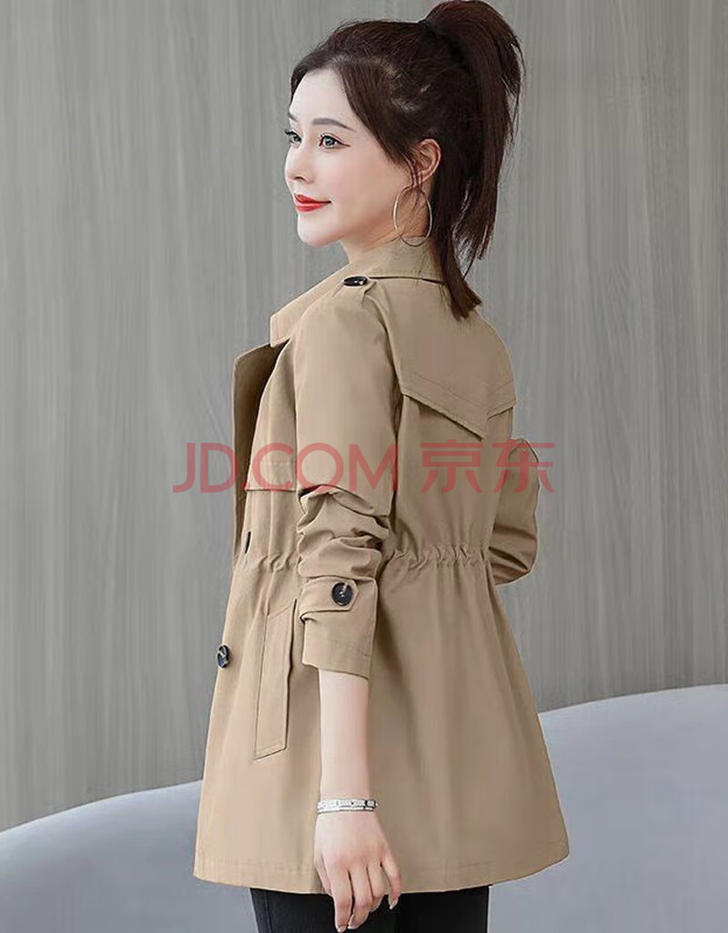 恒源祥春秋风衣女短款2021新款收腰高端大气风衣小个子女士显瘦女式