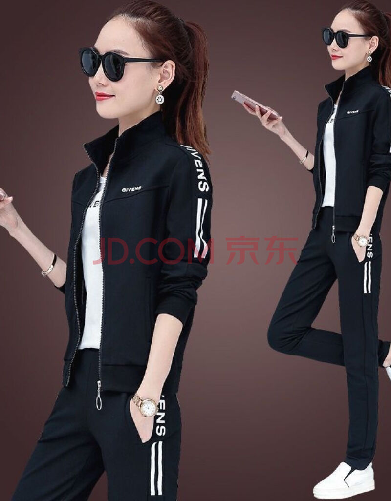 妈妈秋装40岁50中老年运动服套装女春秋中年人时尚洋气大码三件套cll