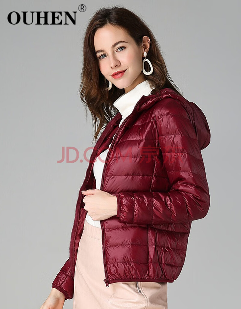 ouhen高端品牌女装 轻薄羽绒服女2019秋冬新款短款休闲百搭超轻薄款
