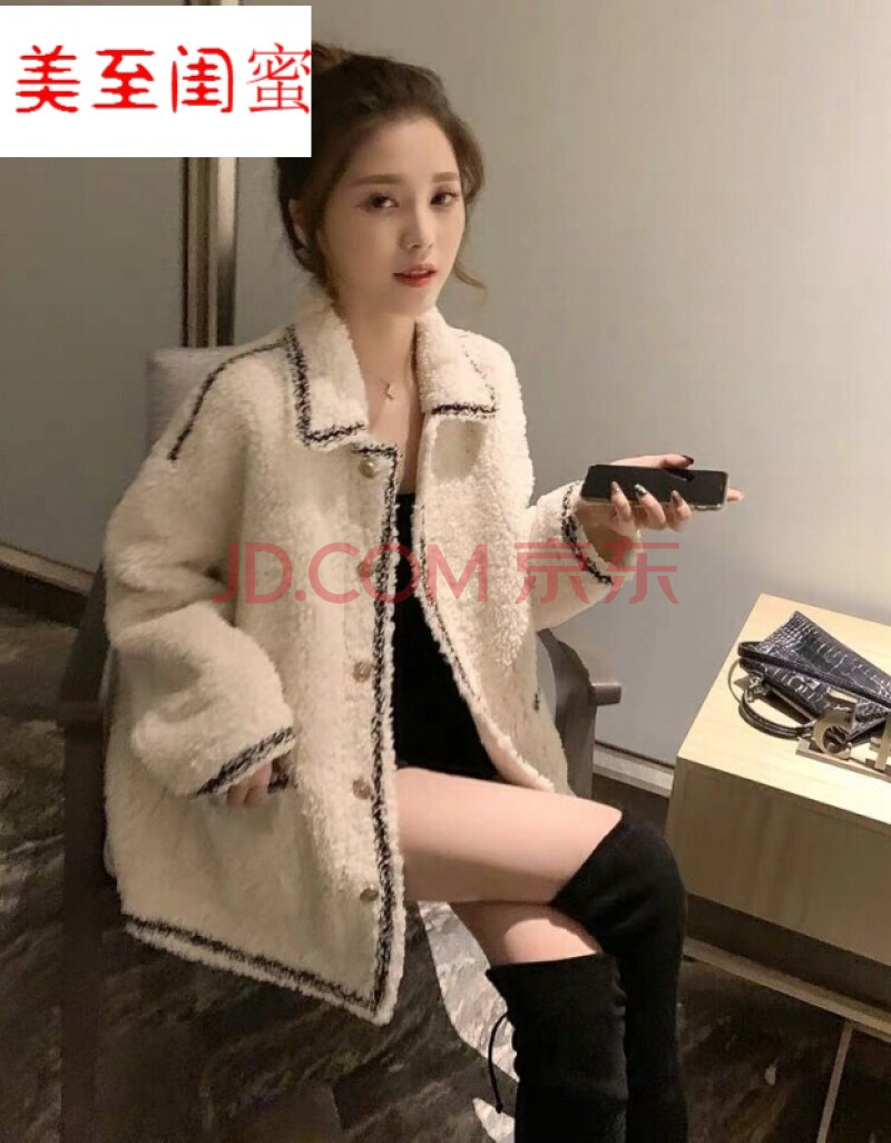 羊羔绒外套女 短款羊羔毛外套女冬新品韩版短款羊羔毛外套女冬季韩版