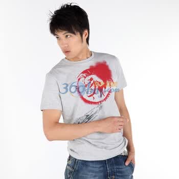 DIESEL 迪赛 男士圆领T恤 人头logo款 zn 8034096584XXX款 浅灰色 XL
