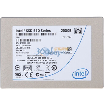 英特尔（Intel）510系列 250G 固态硬盘（SSDSC2MH250A2K5）彩盒包装