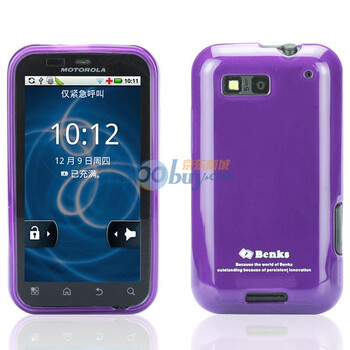 邦克仕（Benks）Magic Jelly移动数码产品专用保护壳（适用于摩托罗拉 MOTOROLA MB525/Defy透紫色）