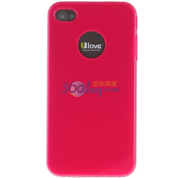 优乐（U.love）ICL01 iphone4超薄保护壳 保护套（赠高清膜） 桃红