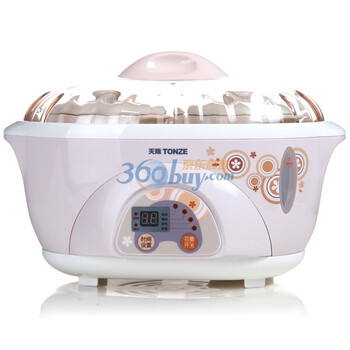 天际（TONZE）DDZ-16BW 微电脑电炖盅 1锅三胆 1.6升 300W 隔水炖煮营养更美味（粉色）