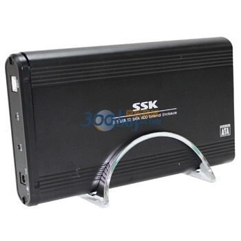 飚王（SSK）SHE056 “星威” USB 2.0 硬盘盒 USB2.0接口/ 3.5"SATA硬盘支持/OTB一键备份功能 （黑色）