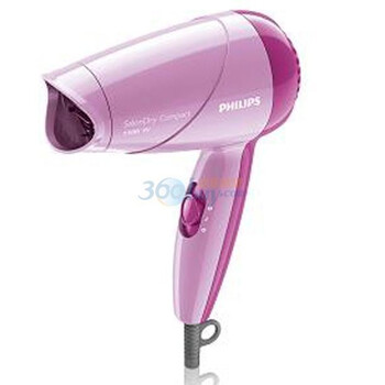 飞利浦（Philips）HP8101 轻便小巧系列电吹风 紫红 2档速度/热力选择 挂钩设计
