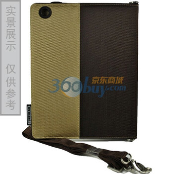 腾威尔 ipad2 尼龙单肩挎包 棕边 肉色面配棕皮筋 含贴膜