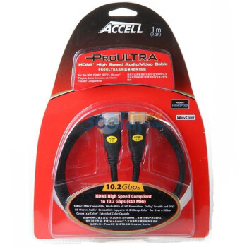 ACCELL（ACCELL） B077C-007B-CN ProUltra超高速-2米-10.2Gbps HDMI连接线 黑色