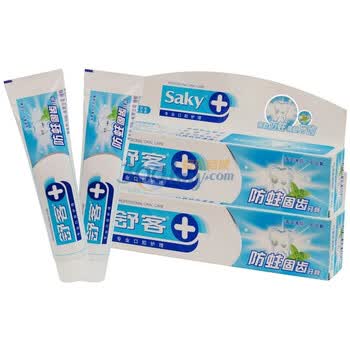 Saky舒客防蛀固齿牙膏140克（有助防蛀强健牙齿）两只装