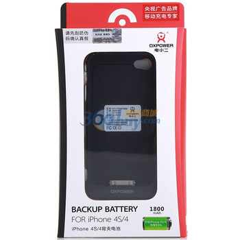 电小二（dxpower） WT-i1700B升级版 iPhone 4/4S专用背夹电池（1800mAh） 黑