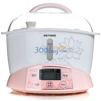 天际（TONZE）GSD–W122B 微电脑电炖盅 3胆 2.2升 525W 隔水炖煮营养更美味（洋红色）