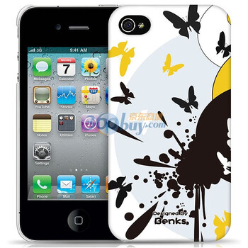 邦克仕（Benks）Magic Cheese移动数码产品专用保护壳（适用于APPLE iPhone 4 蝴蝶花）