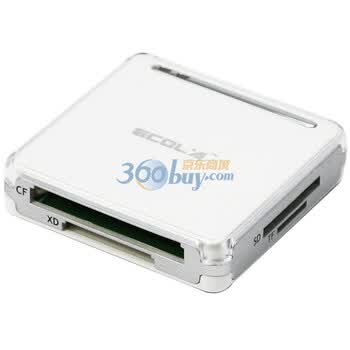 宜客莱（ECOLA）CRD-MG206SV MEgo魅格时尚多合一USB2.0读卡器(银灰色)