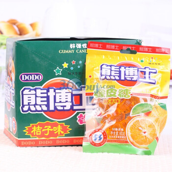 徐福记熊博士橡皮糖桔子味60g*10