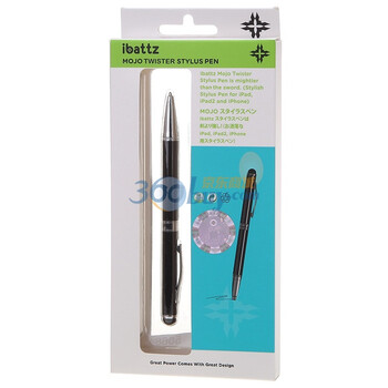 艾贝斯（iBattz）IB-STY-1BK 两用旋转触控笔（触控笔+原子笔）黑色 适用于iPad/iPhone/iPod touch