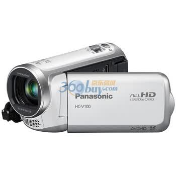 松下（Panasonic） HC-V100GK 高清数码摄像机 白色（150万像素 34倍光学变焦 闪存式 2.7英寸液晶屏）