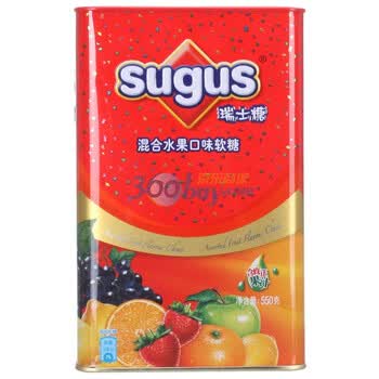 瑞士糖混合水果口味软糖罐装550g