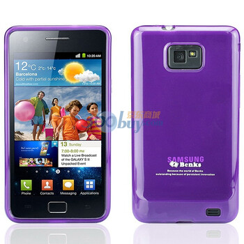 邦克仕（Benks）Magic Jelly移动数码产品专用保护壳（适用于三星 SAMSUNG I9100透紫色）