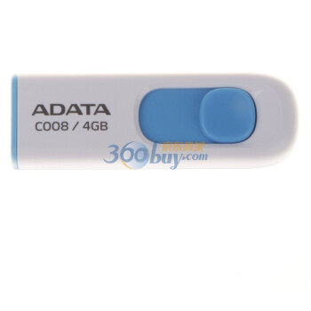 威刚（ADATA) C008 日系简约闪存盘 4GB 白蓝