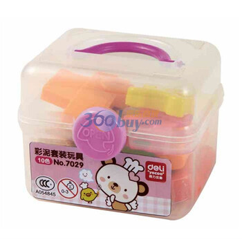 得力（Deli）7029-百变工具箱彩泥(10色)（颜色随机发）