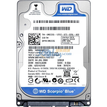 西部数据(Western Digital)320G WD3200BEVT 5400转8M SATAII 2.5寸笔记本硬盘