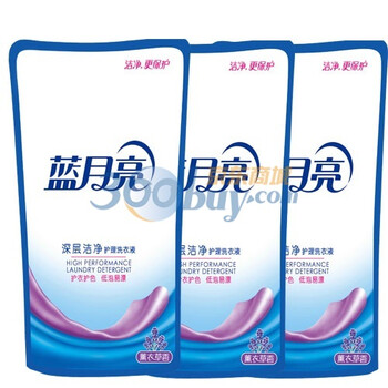 蓝月亮3袋薰衣草洁净护理洗衣液袋装500g