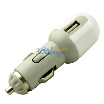 奥舒尔 车载手机数码充电器 500MA 乳白色 EA14