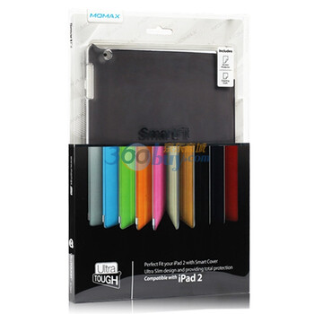 摩米士（MOMAX）IPAD2 隐形强韧背壳 透明黑 支持原装SMART COVER 附送摩米士原厂高清防指纹磨砂贴