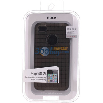洛克（ROCK）苹果 iPhone4 4S TPU软套 魔方系列（透黑色）