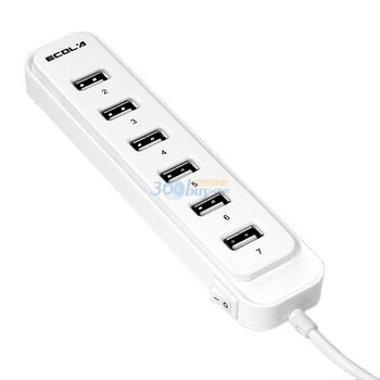 宜客莱（ECOLA）USB-HUB07WT Smart智慧型7口USB集线器 象牙白