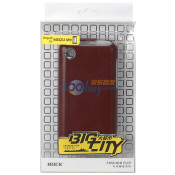 洛克（ROCK）大都市.时尚翻盖保护套 MEIZU 魅族 M9 保护套（酒红色）