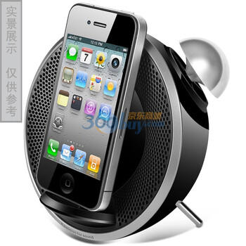 漫步者（EDIFIER） M0 MKⅡ内置数显闹钟、FM 收音、iPod/iPhone全系播放的迷你苹果音箱 黑色
