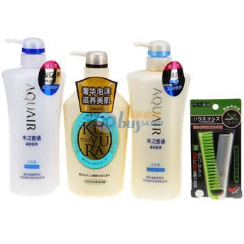 可悠然美肌沐浴露（恬静清香）+水之密语凝润滋养大洗护600ml*2送折叠两用梳（资生堂授权特供）