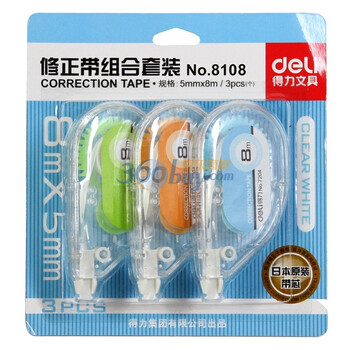 得力（Deli）8108日本原装带芯修正带组合套装