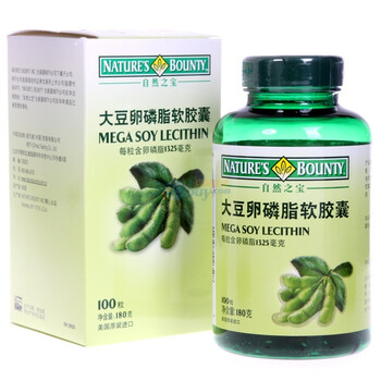 Natures Bounty自然之宝 Mega Soy大豆卵磷脂软胶囊100粒进口