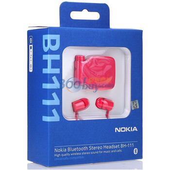 诺基亚（Nokia）BH-111蓝牙耳机（品红色）适用于所有支持蓝牙的手机