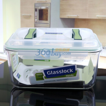 三光云彩glasslock韩国进口钢化玻璃饭盒微波炉碗保鲜盒密封便当盒 MHRB600/6000ml