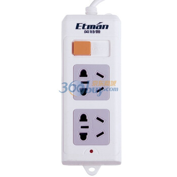 英特曼（ETMAN）ACJ28012 新国标两位带开关多用插座 1.8米
