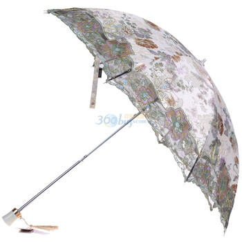 宝丽姿水墨情缘二折绣花50cm/8k遮阳伞216E紫白色