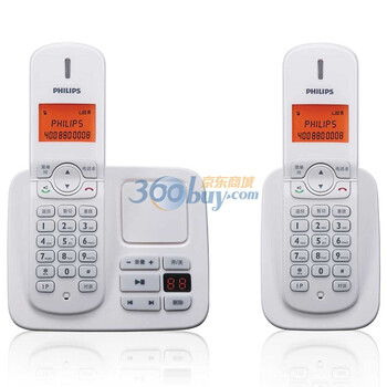 飞利浦（PHILIPS） DCTG275DUO 2.4G 数字无绳电话子母机30分钟语音答录和通话录音白色