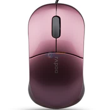 雷柏（Rapoo）N6000 有线光学鼠标（粉色）