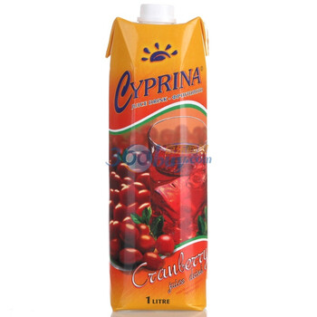 Cyprina塞浦丽娜蔓越莓果汁饮料1L*4盒