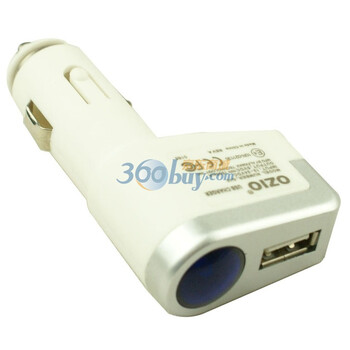 奥舒尔 800MA/1500MA可调节枪形车载充电器 六合一伸缩线 EC14