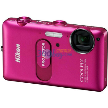 尼康（Nikon） COOLPIX s1200pj 便携数码相机 粉色（1408万像素 3寸屏 5倍光变 28mm广角 投影）